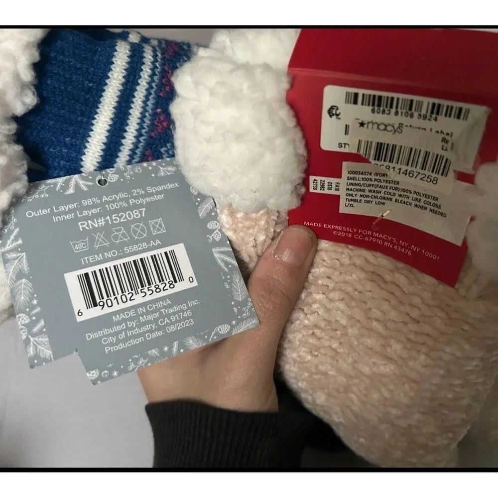2 pairs NWT Women's Slipper Socks With Grippers
